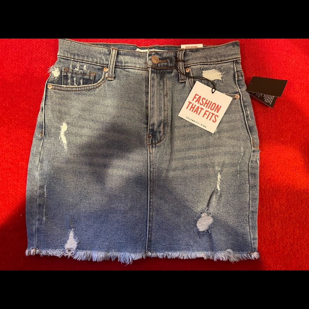 Celebrity Pink, Denim mini skirt.